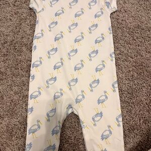 The Beaufort Bonnet Kids One Piece with Blue and Yellow Bird Print